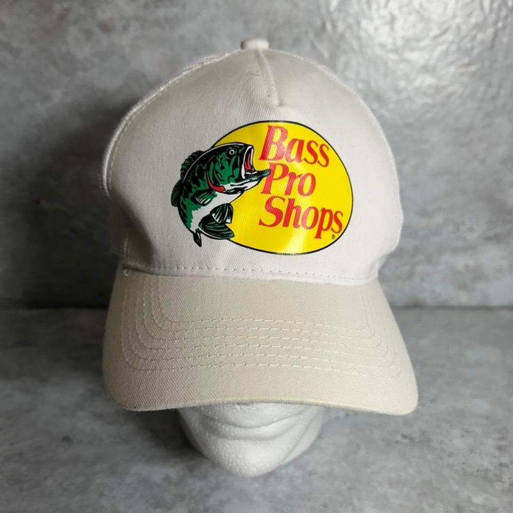 Bass‎ Pro Shops white and green snapback hat #outdoor